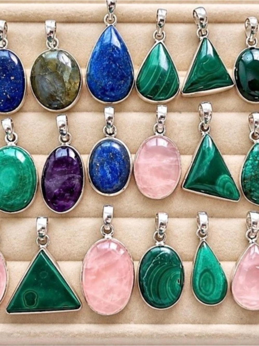 30 gemstone pendants for $120 ($4 each)